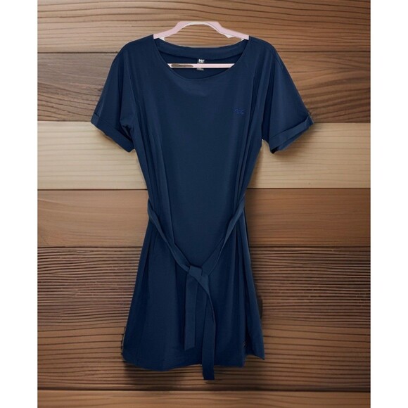 Helly Hansen Blue Thalia Dress Size L Belted Pockets - Picture 2 of 10